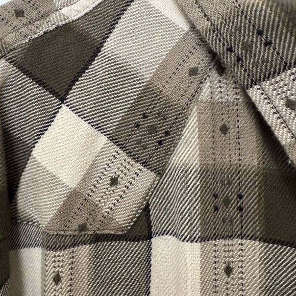 Frye Checkered Shirt Jacket in Black, Gray, and Cream - Picture 4 of 9